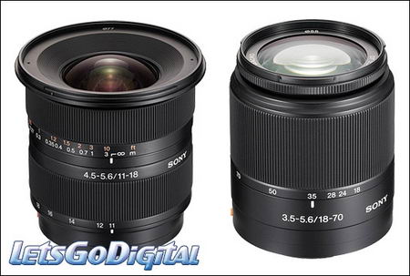  Sony DT 11-18mm F4.5-F5.6  Sony DT 18-70mm F3.5-5.6