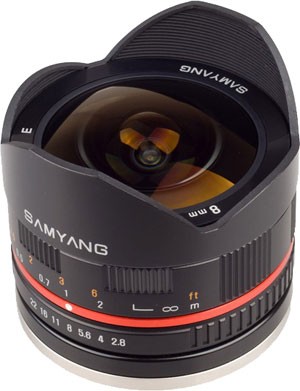   Samyang 8mm f/2.8 ED AS IF UMC Fisheye   Sony NEX  Samsung NX 