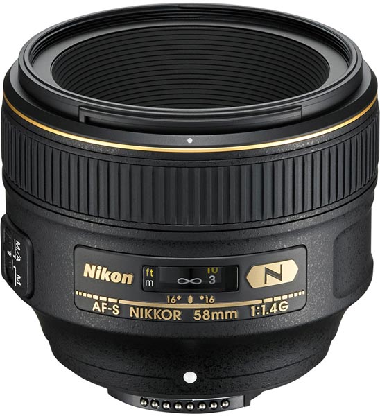   AF-S Nikkor 58mm f/1.4G  $1700