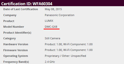  Panasonic Lumix DMC-GX8   Wi-Fi Alliance