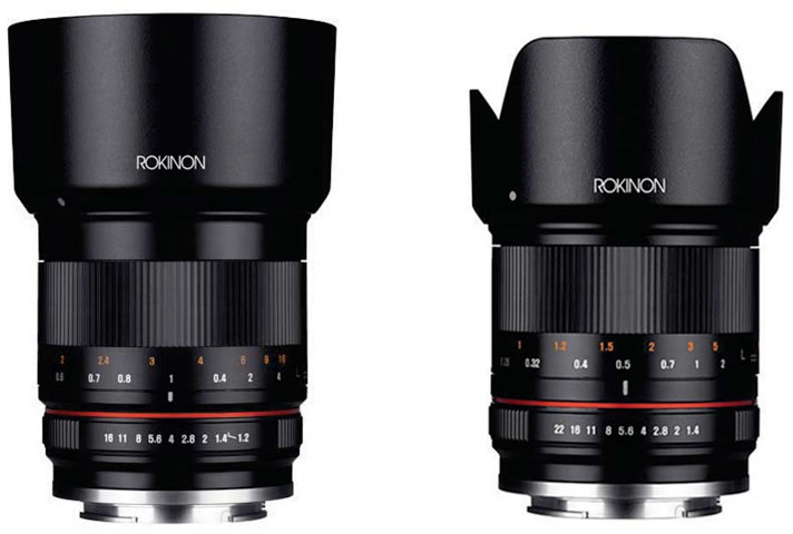  Rokinon 50mm f/1.2  Rokinon 21mm f/1.4        Canon EF-M, Fujifilm X, Micro Four Thirds  Sony E
