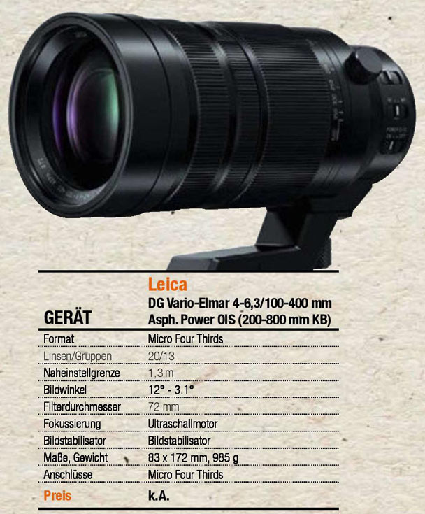    Panasonic Leica DG 100-400mm / F4.0-6.3   20   13 